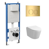 Комплект 3 в 1: инсталляция 900.K31.01.000+клавиша 700.K31.02.300.300 золото глянцев+унитаз GR-4477S (97.4477S.02.300)