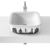 Раковина на мебель Roca Urban, рисунок с городом Лондон 40*40 (32765L00U) витринный образец