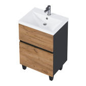 Тумба 1Marka Aris 60Н (590х870х440) 2я антрацит/дуб крафт золотой (Ц0000035777)