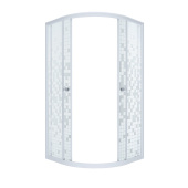 Душевая ширма Тритон Стандарт 100*100*187,5 МОЗАИКА, 1/4 круга, Аква, Белый (2 места) (Щ0000026699)