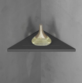 Угловая полочка для ванной комнаты ABBER Stein черная матовая (AS1652MB)