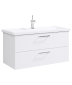 Подвесная тумба Aqwella Manchester в белом глянцевом цвете с двумя ящиками с умывальником (MAN01102)