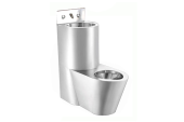 Туалет из нержавеющей стали Nofer с умывальником COMBI антивандальный (13123.C)