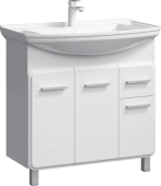 Напольная тумба Aqwella Corsica с тремя дверьми и одним ящиком с умывальником (KOR0108)