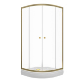 Душевое Ограждение Тритон Альфа-Голд 90х90, 1/4 круга, низ. подд. (2 места+сифонD90мм) (Щ0000073921)