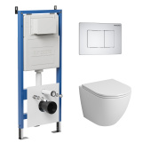 Комплект 3 в 1: инсталляция 900.K31.01.000+клавиша 700.K31.04.01M.01M белый матовый+унитаз GR-4455SQ (97.4455SQ.04.01M)