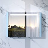 AM.PM Sensation, зеркало, зеркальный шкаф, 100 см, с подсветкой, светло-голубой, глянцевая, (M30MCX1001BG)