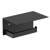 Держатель для туалетной бумаги с полочкой для мобильного телефона Nofer Corinto черный (16878.N) Держатель для туалетной бумаги с полочкой для мобильного телефона Nofer Corinto черный (16878.N)