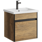 Подвесная тумба Aqwella Urban 50 см с одним ящиком в цвете дуб балтийский, с умывальником (URB0105DB)