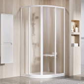 Душевой уголок полукруглый Ravak Supernova SKCP4-80 белый+грейп (31140100ZG)