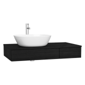 Модуль Vitra 90 см под раковину с выдвижным ящиком, левосторонний, черный дуб (65673)