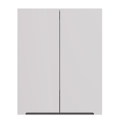 Шкаф Lemark BUNO 60 см подвесной, 2-х дверный, цвет планки: Серый, цвет корпуса, фасада: Белый глянец (LM04B60SH)