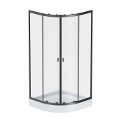 AM.PM X-Joy Twin Slide, Душевое ограждение c поддоном, 90x90, профиль черный (W88E-205-090BT64)