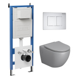 Комплект 3 в 1: инсталляция 900.K31.01.000+клавиша 700.K31.04.01M.01M белый матов.+унитаз GR-4411GMS (97.4411GMS.04.01M)