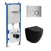 Комплект 3 в 1: инсталляция 900.K31.01.000+клавиша 700.K31.01.110.110 хром матов.+унитаз GR-4455BMSQ (97.4455BMSQ.01.110)