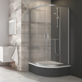 Душевой уголок полукруглый Ravak Blix BLCP4-90 Sabina сатин+транспарент (3B270U40Z1)