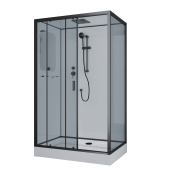 Душ.каб. NG-6912-01QR BLACK (1200х800х2100) низкий поддон (16 см) стекло ТОНИРОВАННОЕ, 4 места (69120134QRBLACK)