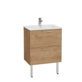 Тумба Vitra с 2 ящиками с раковиной, 60 см, цвет золотой дуб (67270)