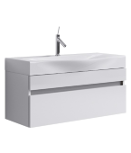 Подвесная тумба Aqwella Bergamo с двумя ящиками в белом цвете с умывальником из литьевого мрамора (Ber.01.08/W)