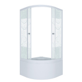 Душевое ограждение Тритон Стандарт 90*90 Б  1/4 круга, глуб. подд., Аква, Узоры, Белый  (5 мест+сифон D50мм) (Щ0000025442)