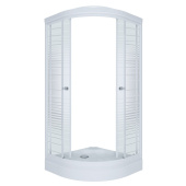 Душевое ограждение Тритон Стандарт 90*90 А  1/4 круга, низ. подд., Аква, Полосы, Белый  (3 места+сифон D90мм) (Щ0000025434)
