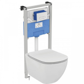 Пневматический промо-набор 4 в 1 Ideal Standard с унитазом T007901 TESI AquaBlade®, с сидением и крышкой T352701, с инсталляцией PROSYS 120 P и пневматической панелью смыва OLEAS™ P1 (P386801)