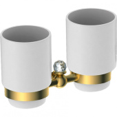 Держатель стакана двойной подвесной ART&MAX ANTIC CRYSTAL, золото (AM-E-2688SJ-Do)