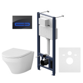 AM.PM Инст с клав Touchless Pro стекло, чёрн с подв унит Inspire FlashClean с сид м/л (IS450A38.501700)