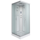 Душ.каб. NG-1101-14P (900х900х2150) низкий поддон(13см) стекло МАТОВОЕ 3 места с полкой (11011423P)