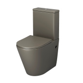 Унитаз GR-4480GSMS Color (620*365*810) ХАКИ МАТОВЫЙ напольный БЕЗОБОДКОВЫЙ с тонкой крышкой, 2 места (GR-4480GSMS)