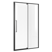 Дверь в нишу NG-85-12AB (120*195) черный матовый, стекло прозрачное, 1 место (NG-85-12AB)