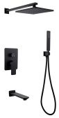 Душевая система ABBER Weiss Insel скрытого монтажа с изливом, черная матовая (AF8017B)