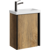Подвесная тумба Aqwella Urban 45 см с одной универсальной дверью в цвете дуб балтийский, с умывальником (URB0145DB)