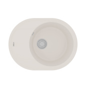 Кухонная мойка Lemark LACHA 620 врезная овальная с крылом из кварцгранита цвет: Жасмин (9910052)