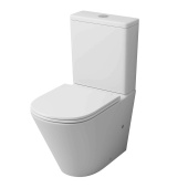 Унитаз GR-4450MSQ (60,5*38*82,5) БЕЛЫЙ МАТОВЫЙ, напольный, БЕЗОБОДКОВЫЙ, ТОРНАДО с тонкой крышкой (GR-4450MSQ)