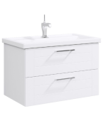 Подвесная тумба Aqwella Manchester в белом глянцевом цвете с двумя ящиками с умывальником (MAN01082)