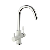 Смеситель для кухни на 3 воды, PAINI Cox, ULTRAWHITE (7890643CR3V11L2KM)