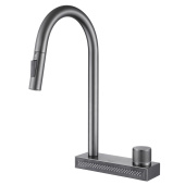 Смеситель ABBER Wasser Kreis для кухни с выдвижной лейкой, никель (AF8114NG)