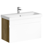 Подвесная тумба Aqwella Smart с одним ящиком, цвет дуб балтийский с умывальником (SRT0108DB)