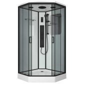 Душ.каб. NG-6902-01GD BLACK (1000х1000х2200) низкий поддон(16 см) стекло ТОНИРОВАННОЕ, 4 места (69020134GDBLACK)