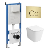 Комплект 3 в 1: инсталляция 900.K31.01.000+клавиша 700.K31.05.32M.32M золото сатин.+унитаз GR-4479SQ (97.4479SQ.05.32M)