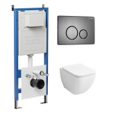 Комплект 3 в 1: инсталляция 900.K31.01.000+клавиша 700.K31.05.42M.42M графит сатинов+унитаз GR-4447S (97.4447S.05.42M)