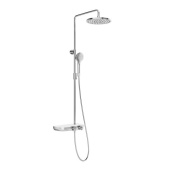 Душевая стойка Ravak TE 094.02 с термостатическим смесителем с функцией Stop и полкой, хром/черный (X070162)