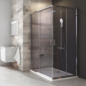 Душевой уголок прямоугольный раздвижной Ravak Blix BLRV2К-120 блестящий+графит (1XVG0C00ZH)
