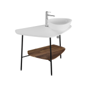 Керамическая столешница Vitra Plural 100 см под раковину, цвет матовый белый, правосторонняя (62581)