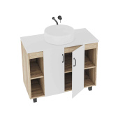 Тумба Grossman напольная "ФЛАЙ-100 см" дуб сонома/белая (ум.Фостер-100) (101001)