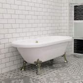 Акриловая ванна "Леонесса" на ножках "лилия" со сливом-переливом (комплектация бронза, перламутр) (1-01-4-0-9-138П)