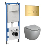 Комплект 3 в 1: инсталляция 900.K31.01.000+клавиша 700.K31.03.300.300 золото глян+унитаз GR-4455GLMS (97.4455GLMS.03.300)