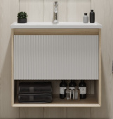 Тумба Jorno Tossony 70 подвесная Сонома светлая/Белый (Toss.01.70/P/SS-W/JR)