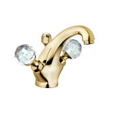 KLUDI 1926 Смеситель для раковины DN 15, хрустальные рукоятки «Made with Swarovski® Elements», позолоченный, 23 кар (5101045G4) KLUDI 1926 Смеситель для раковины DN 15, хрустальные рукоятки «Made with Swarovski® Elements», позолоченный, 23 кар (5101045G4)